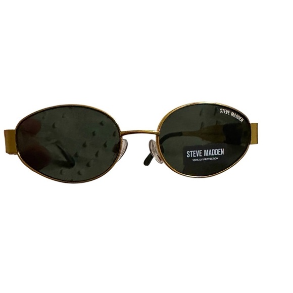 Steve Madden Mystie Sunglasses Women’s Gold frame, Green oval lens - Picture 2 of 5